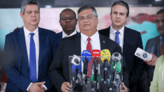 Indignação: em coletiva de imprensa, ministros detalharam, na tarde desta quarta (5), ações de enfrentamento à violência nas escolas (Foto: Tom Costa - MJSP)