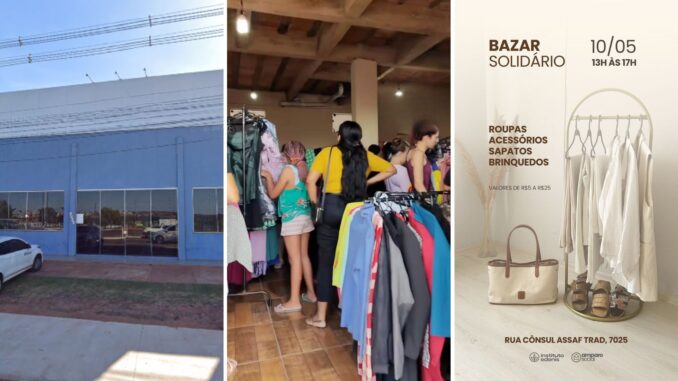 O Bazar Solidário do Instituto Edenis oferece roupas, sapatos, acessórios a partir de R$ 5.